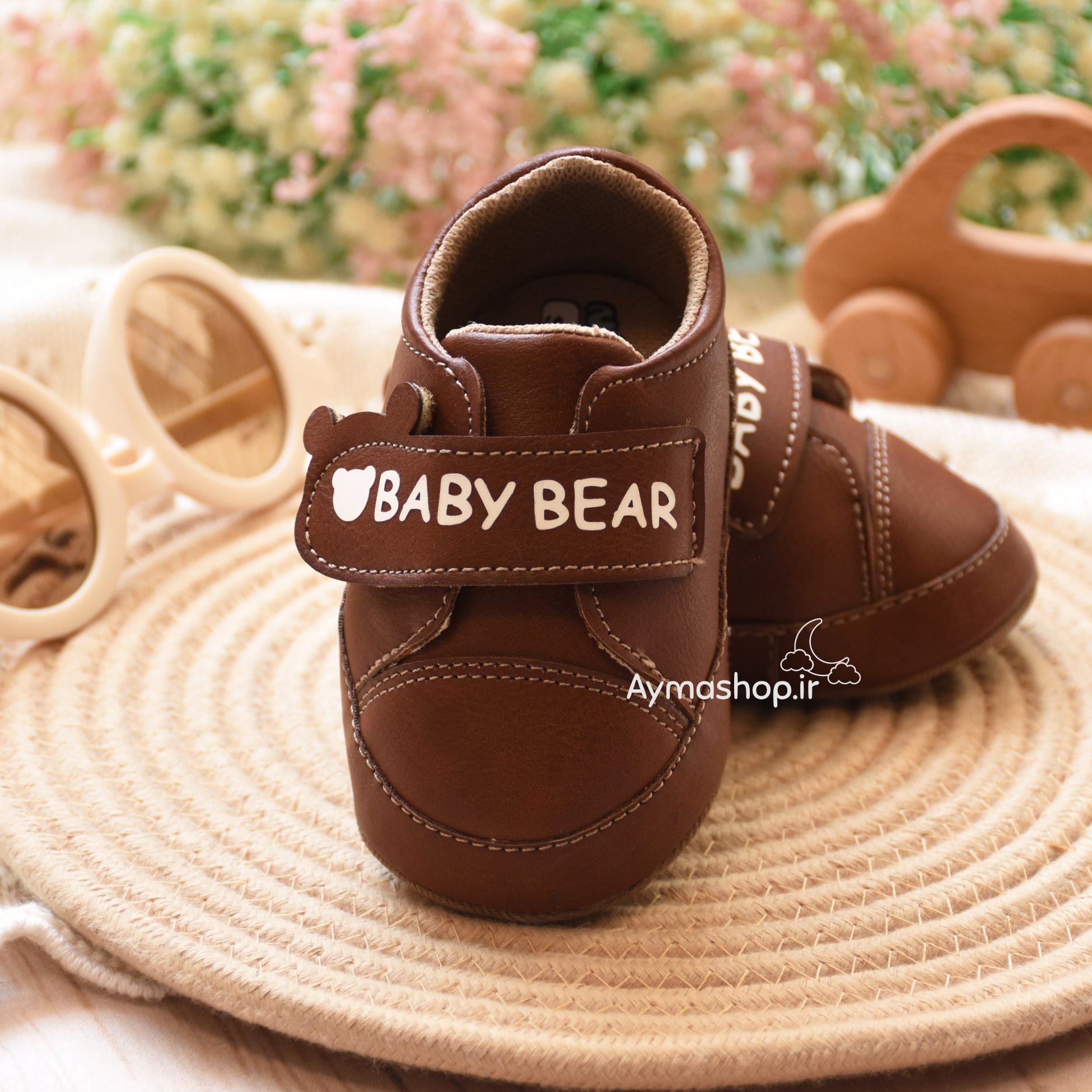 پاپوش تک چسب قهوه ای baby bear