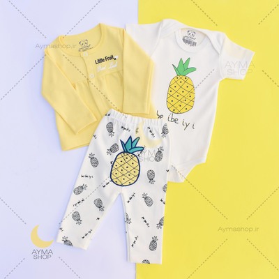 ست سه تکه طرح آناناس Baby Clothes